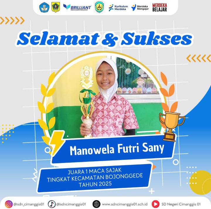 SD Negeri Cimanggis 01 Bojonggede Raih Berbagai Juara di O2SN, FLS2N 2025